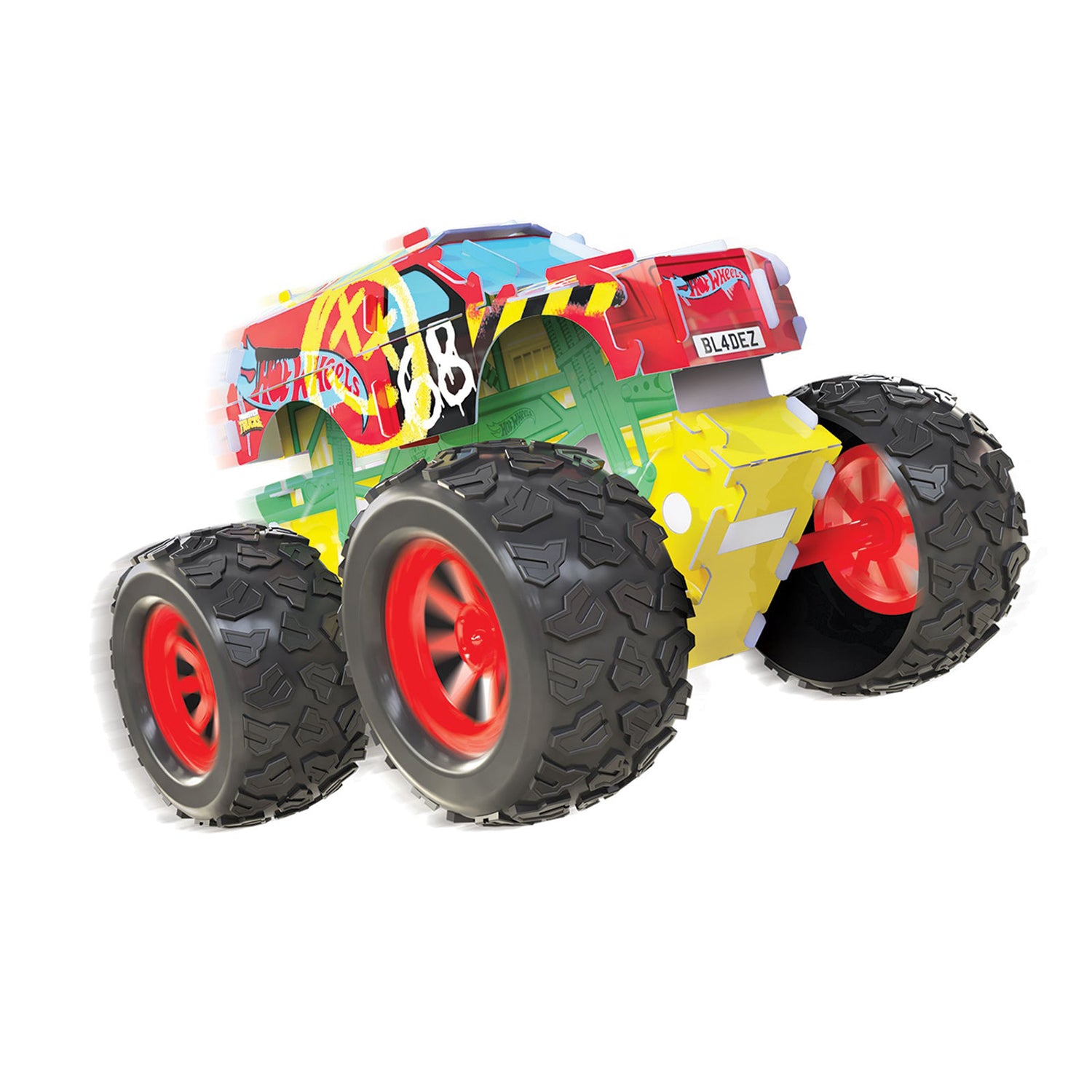 BLADEZ TOYZ - Hot Wheels Monster Truck Maker Kitz - Kit di Montaggio 4x4 con Trazione a Retrocarica